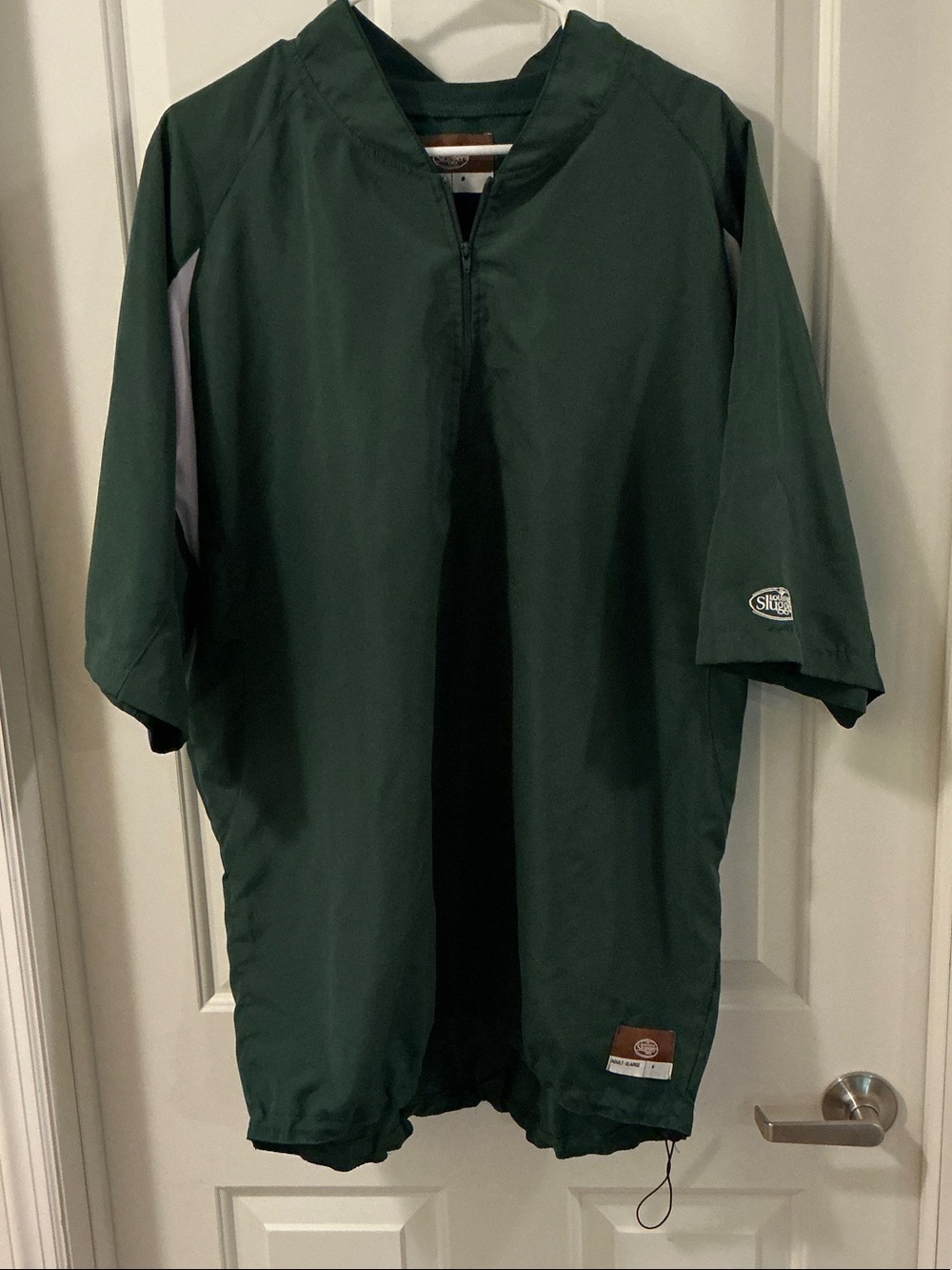 Louisville Slugger 1/4 Zip Windbreaker Top Baseball Warm-Up Men’s XL Green EUC